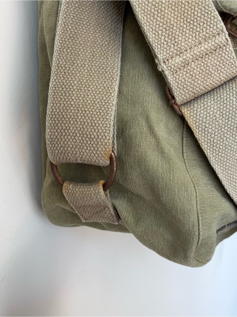 Ralph Lauren Rugby Embroidered Floral Green Canvas Crossbody Messenger Bag - Picture 9 of 15